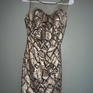 Gold Sequin Mini Dress